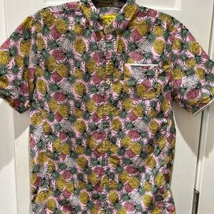 Tropical Pineapple Print Men's Shirt
